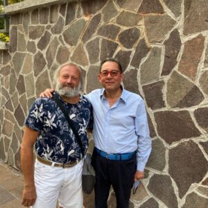 Con il mio compagno di scuola Nicodemo da anni residente in Liguria